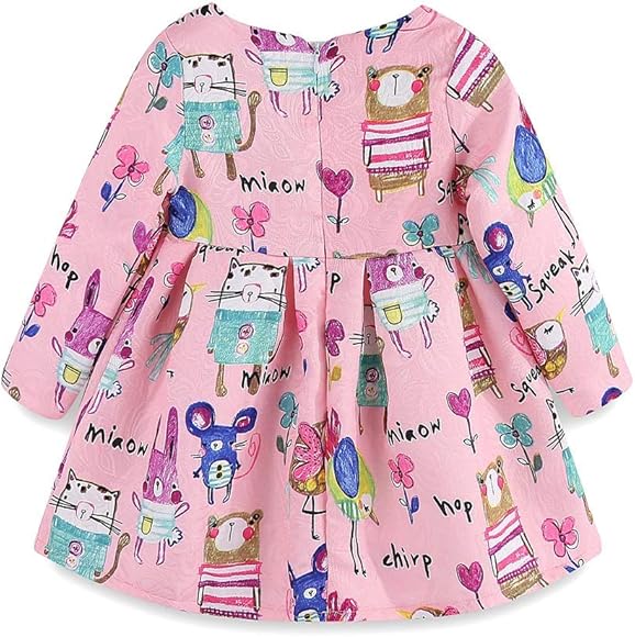 Amazon | [LittleSpring] ワンピース キッズ 長袖 ジャカード かわいい